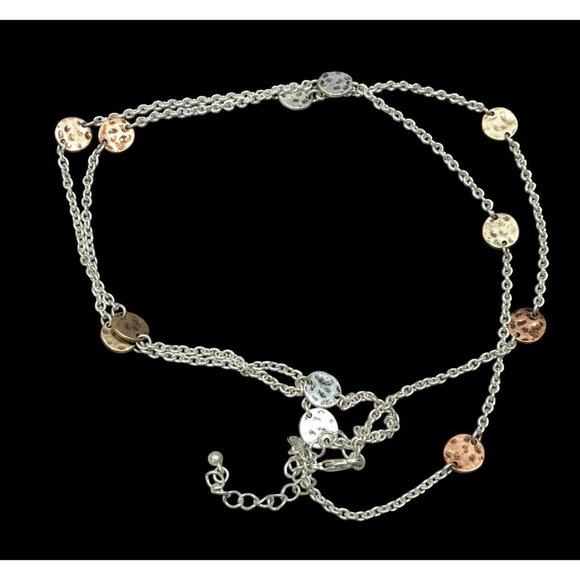 Premier Designs Brutalist Hammered Coin Station Necklace - Picture 1 of 4